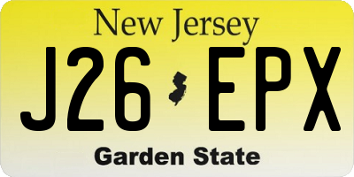NJ license plate J26EPX