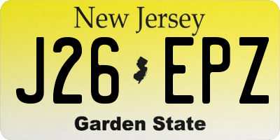 NJ license plate J26EPZ