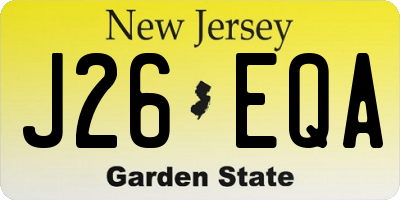 NJ license plate J26EQA