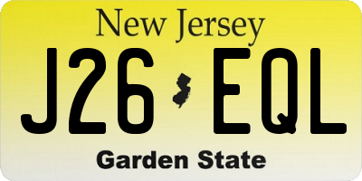 NJ license plate J26EQL