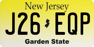 NJ license plate J26EQP