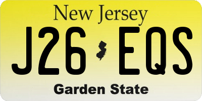 NJ license plate J26EQS