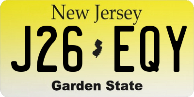NJ license plate J26EQY
