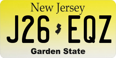 NJ license plate J26EQZ