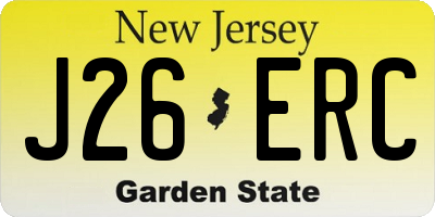 NJ license plate J26ERC