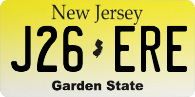 NJ license plate J26ERE