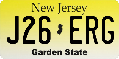NJ license plate J26ERG