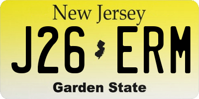 NJ license plate J26ERM