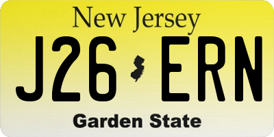 NJ license plate J26ERN