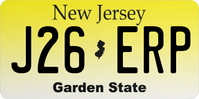 NJ license plate J26ERP