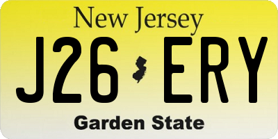 NJ license plate J26ERY