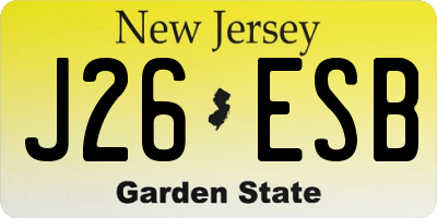 NJ license plate J26ESB