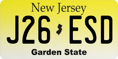 NJ license plate J26ESD