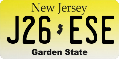 NJ license plate J26ESE