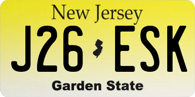 NJ license plate J26ESK