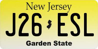 NJ license plate J26ESL