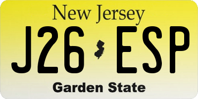 NJ license plate J26ESP