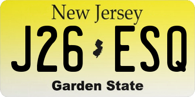 NJ license plate J26ESQ