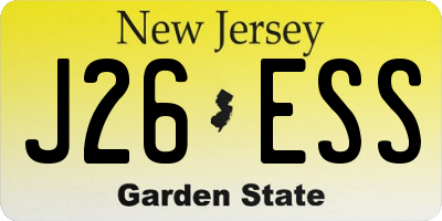 NJ license plate J26ESS