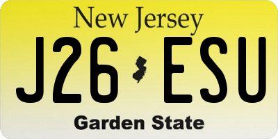 NJ license plate J26ESU