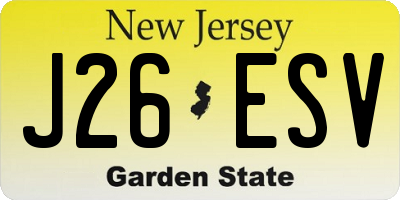 NJ license plate J26ESV