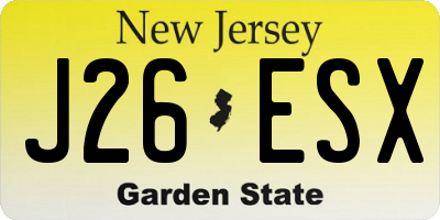 NJ license plate J26ESX