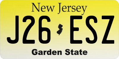 NJ license plate J26ESZ