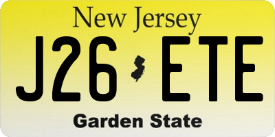 NJ license plate J26ETE