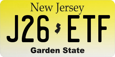 NJ license plate J26ETF
