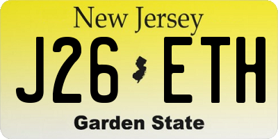NJ license plate J26ETH