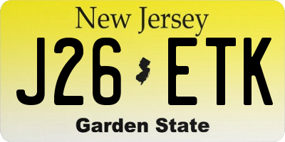 NJ license plate J26ETK