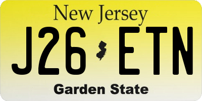 NJ license plate J26ETN