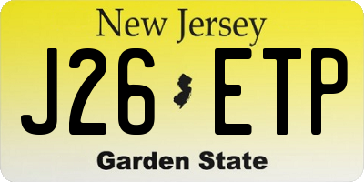 NJ license plate J26ETP
