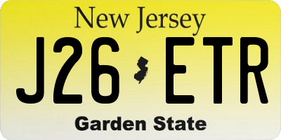 NJ license plate J26ETR