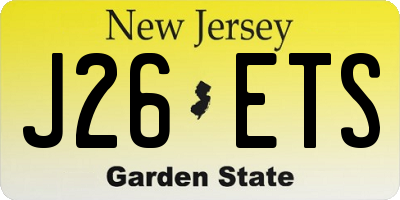 NJ license plate J26ETS