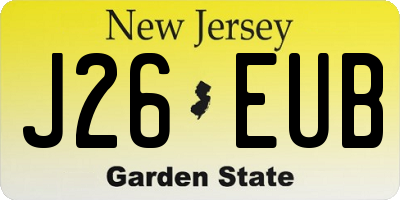 NJ license plate J26EUB