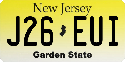 NJ license plate J26EUI
