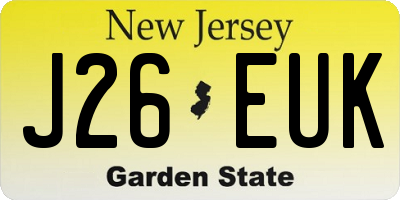 NJ license plate J26EUK