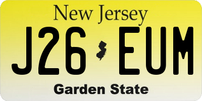 NJ license plate J26EUM