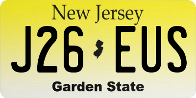 NJ license plate J26EUS