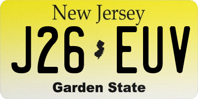 NJ license plate J26EUV