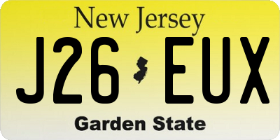 NJ license plate J26EUX