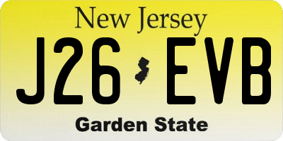 NJ license plate J26EVB