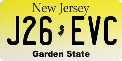 NJ license plate J26EVC