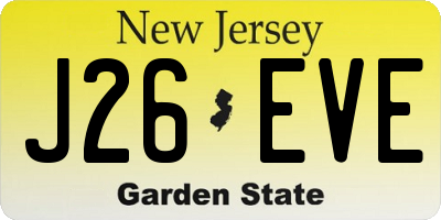 NJ license plate J26EVE