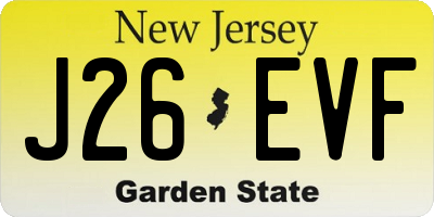 NJ license plate J26EVF
