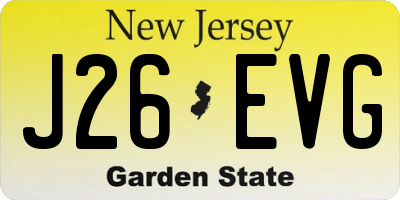 NJ license plate J26EVG