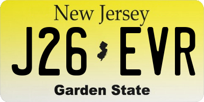 NJ license plate J26EVR