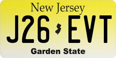 NJ license plate J26EVT