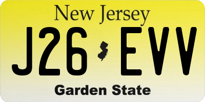 NJ license plate J26EVV
